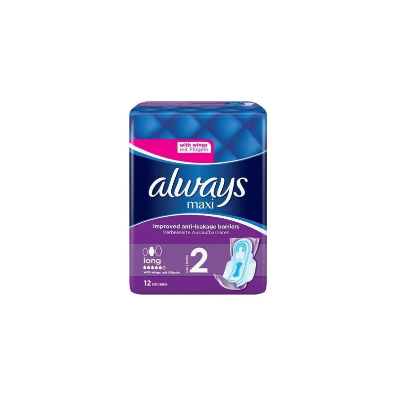 Always Maxi Long Σερβιέτες No2 Με Φτερά 12τμχ