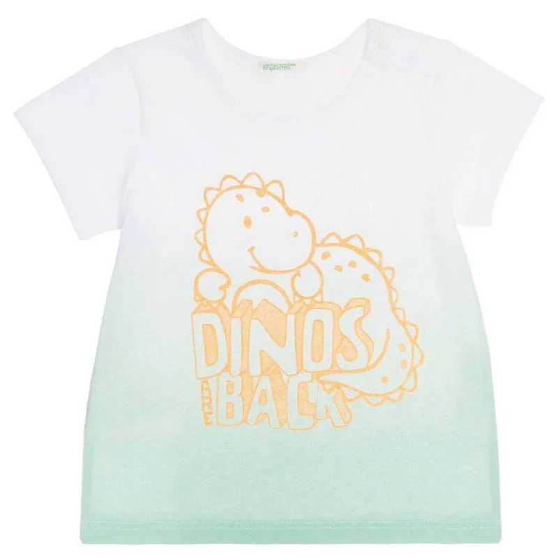 T-SHIRT BENETTON CA BABY BOY ΛΕΥΚΟ/ΛΑΧΑΝΙ (68 CM)-(6-9 ΜΗΝΩΝ)