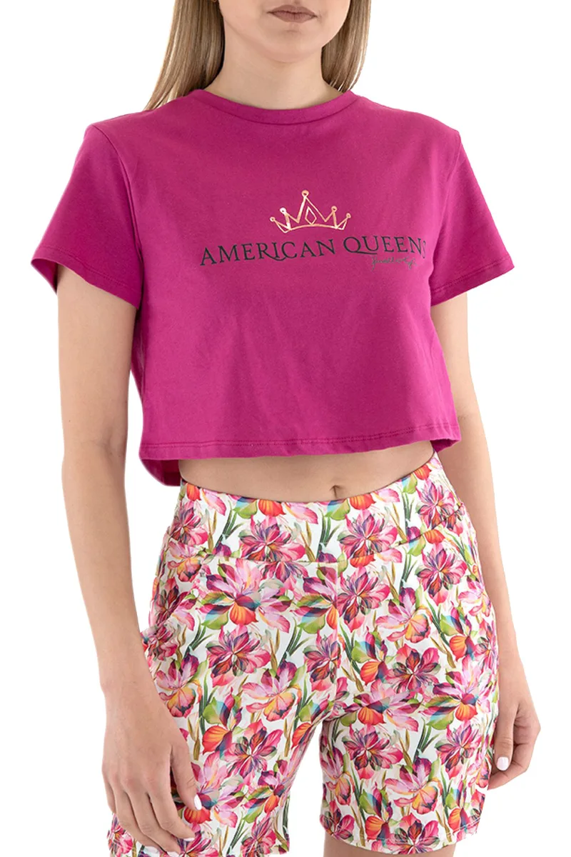 Μπλούζα Κοντομάνικη Kendal + Kylie Loose Cropped T-shirt KKW3611640-FUCSHIA Γυναικείο