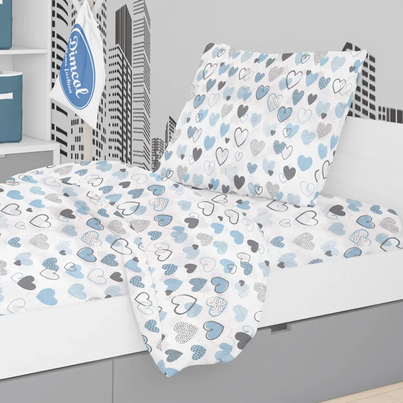 Μαξιλαροθήκη 50x70 Dimcol Hearts 08 Blue