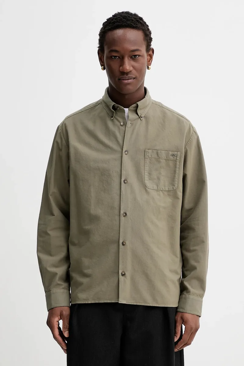 Βαμβακερό πουκάμισο A.P.C. Chemise Mateo Logo