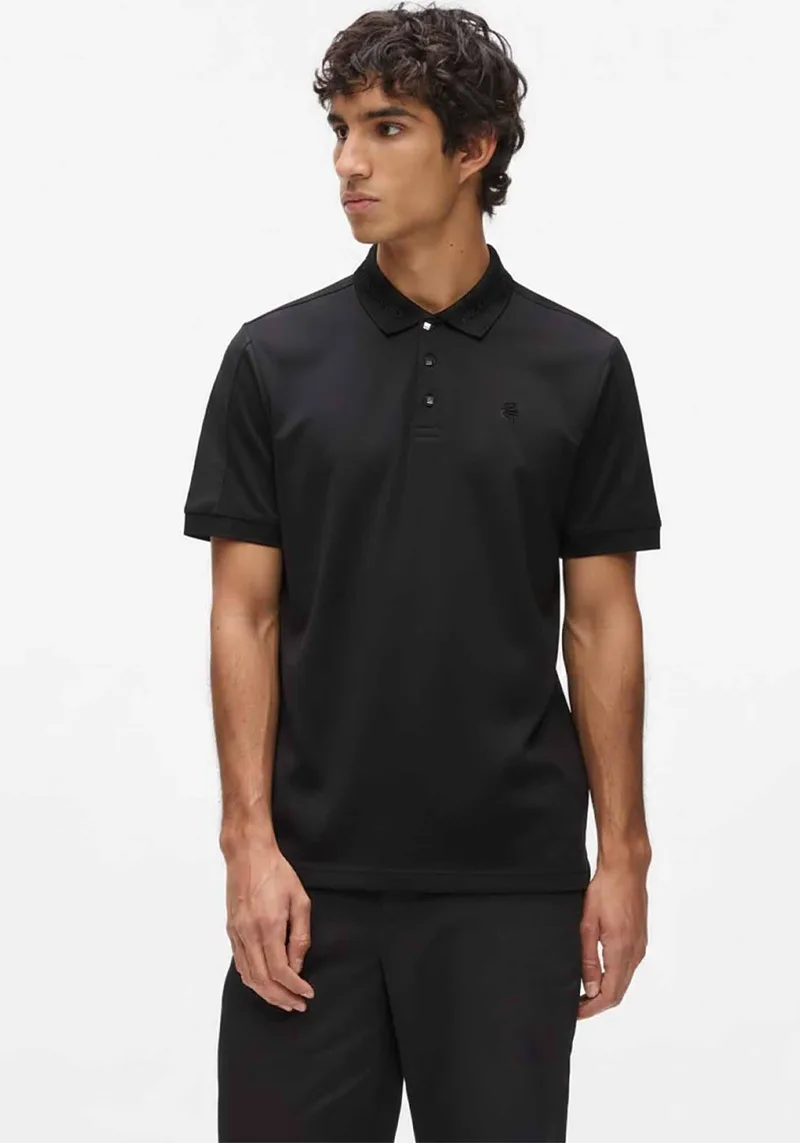 Karl Lagerfeld Polo Μπλούζα Pressbutton - 745000 562200 990 Black
