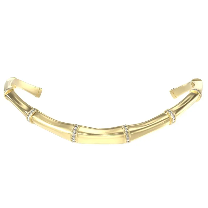 Επίχρυσο άκαμπτο κολιέ Guess Bamboo Stainless Steel JUBN05159JWYGT/U JUBN05159JWYGT/U Ατσάλι