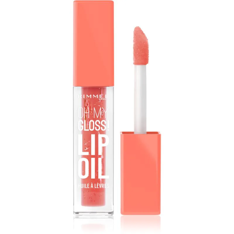 Rimmel Oh My Gloss! Lip Oil Έλαιο για τα χείλη με ενυδατικό αποτέλεσμα απόχρωση 002 Peachy Coral 4.5 ml