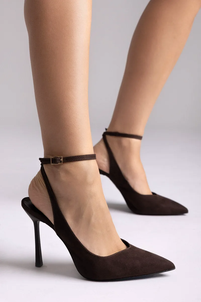 TFP Slingback Pumps - 915 - Brown Suede