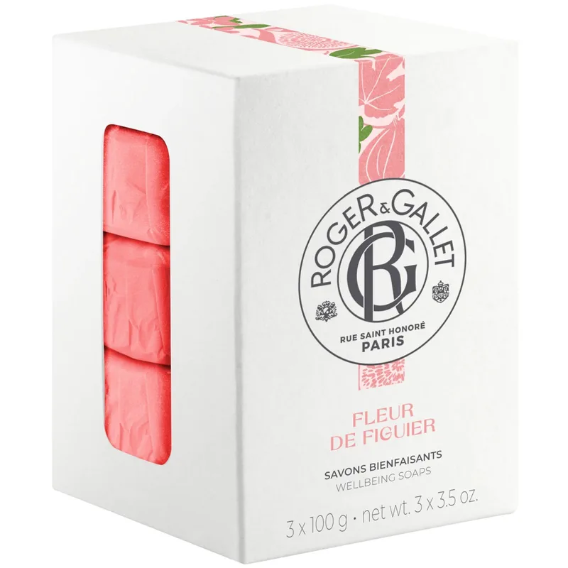 Roger & Gallet Πακέτο Προσφοράς Fleur de Figuier Wellbeing Soap Bars Αναζωογονητικό Φυτικό Σαπούνι Σώματος με Άρωμα Σύκου 3x100g