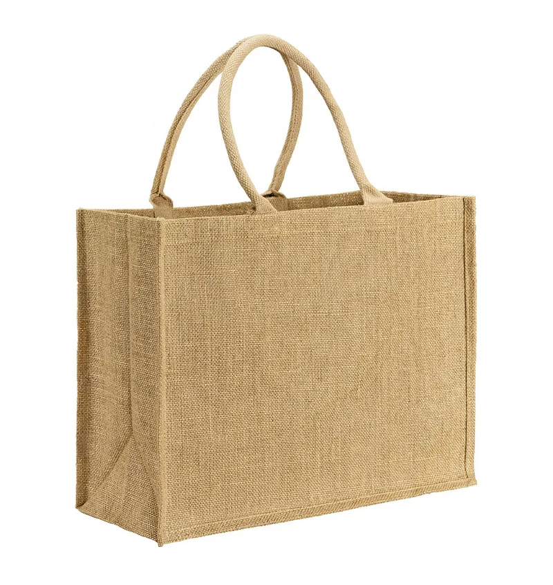 Τσάντα από γιούτα και χρυσή κλωστή U-bag Cortina Natural