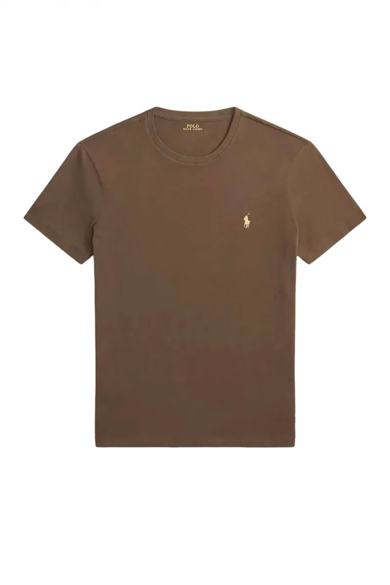 RALPH LAUREN T-SHIRT CUSTOM SLIM FIT LOGO ΚΑΦΕ