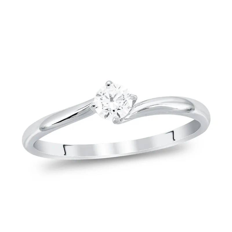 Diamond Group Μονόπετρο Δαχτυλίδι με Διαμάντι Brilliant από Λευκό Χρυσό 18 Καρατίων DDX323