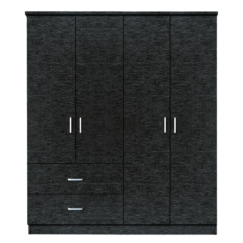 Ντουλάπα ArteLibre HOYA WAX Μαύρο Μοριοσανίδα 119x42x181cm