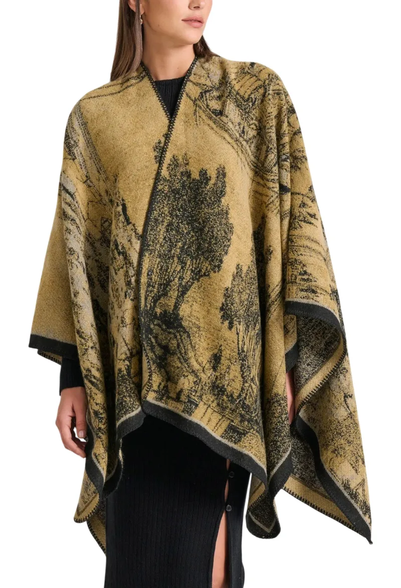 Ζακέτα Funky Buddha Γυναικεία Κάπα FBL010-133-10-OLIVE Γυναικείο