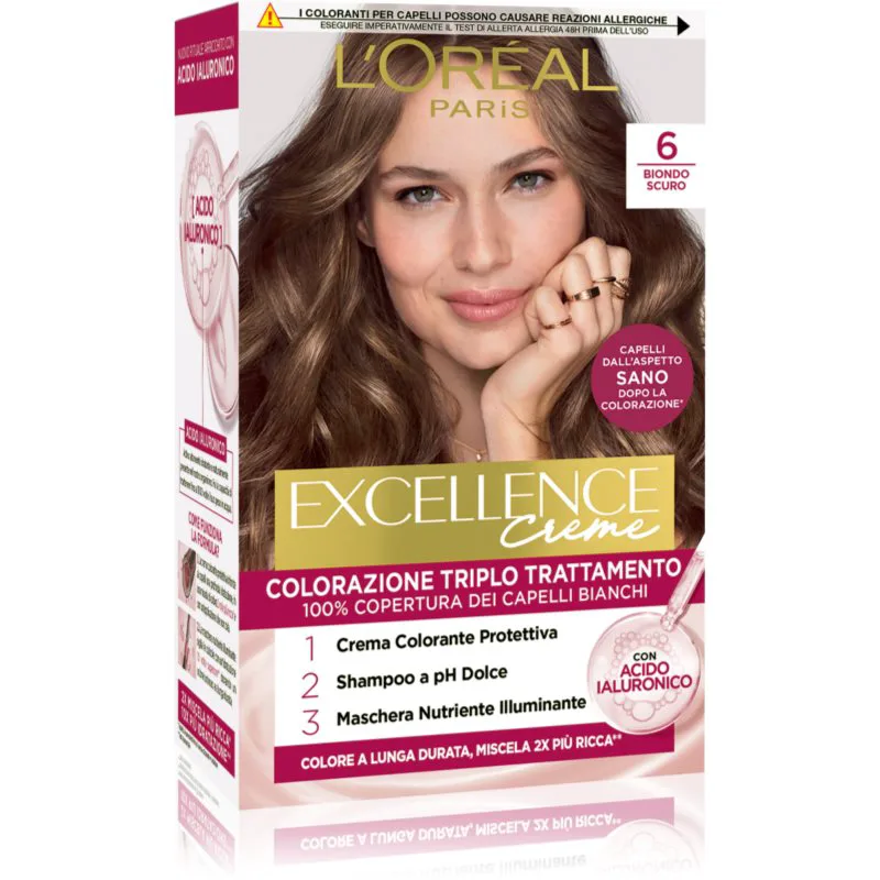 L’Oréal Paris Excellence Creme βαφή μαλλιών απόχρωση 6 Biondo Scuro 1 τμχ