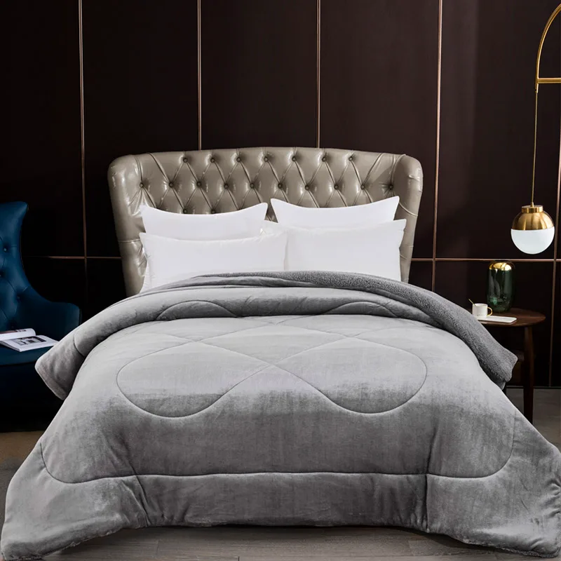 Κουβερτοπάπλωμα 220x240 Υπέρδιπλο Sunshine Coral Flannel-Sherpa Light Grey (220x240)