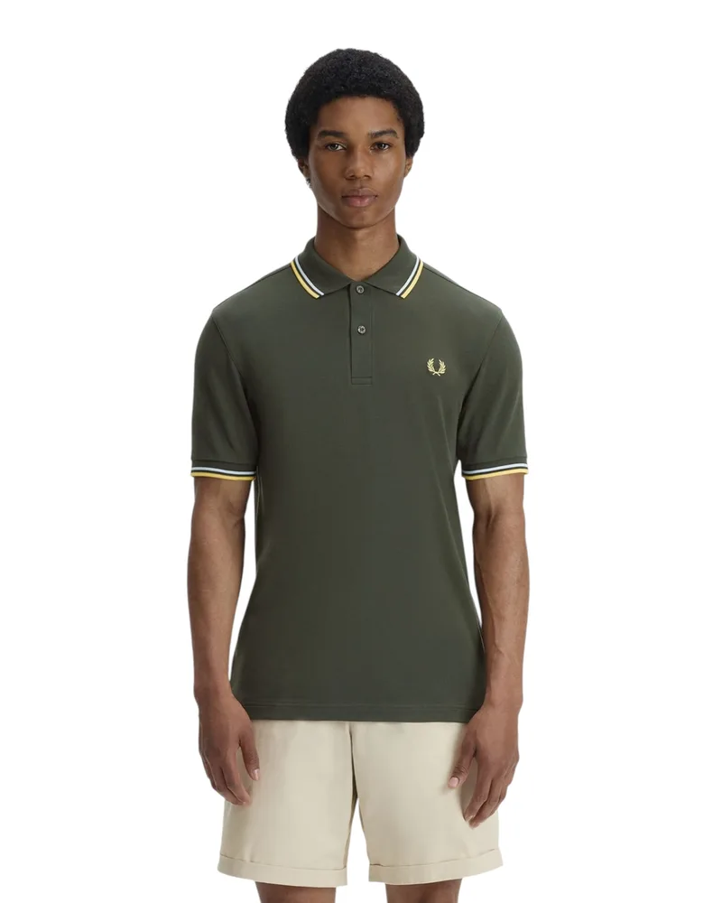Fred Perry Ανδρική Μπλούζα Twin Tipped Polo M3600-05Β Χακί