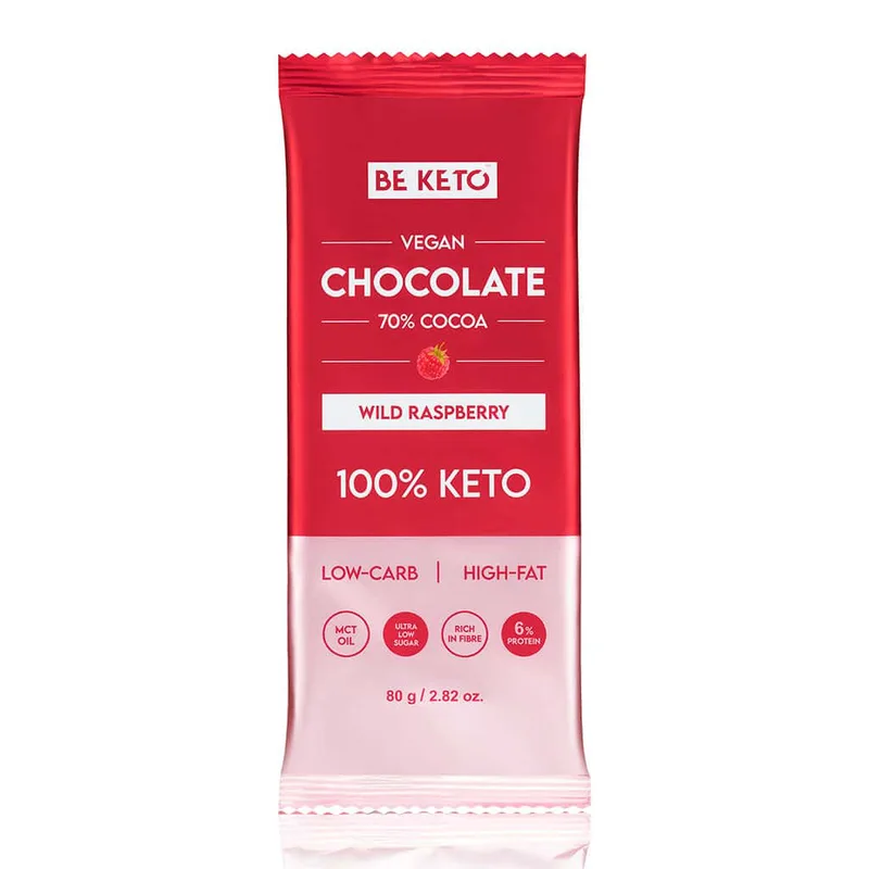 Beketo Vegan Κέτο Σοκολάτα Σμέουρο Χωρίς Ζάχαρη MCT (80g)