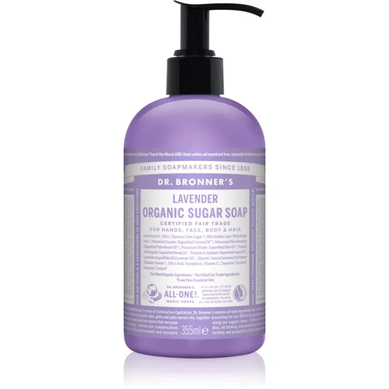 Dr. Bronner’s Lavender υγρό σαπούνι για σώμα και μαλλιά 355 ml