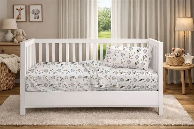 Σεντόνι Κούνιας με Λάστιχο Dimcol Floating Bunny 715 70x140+15 Grey