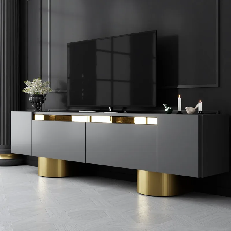 Βάση Τηλεόρασης Bohem - Anthracite, Χρυσό 618Bly1260 (180x16x30)