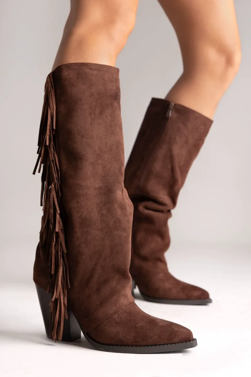 ERYNN Cowboy Boots - RXJ-296 - Brown Suede