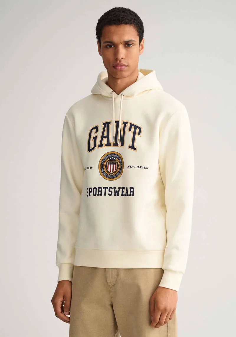 GANT Hoodie της σειράς Crest Shield - 2037028 130 Cream