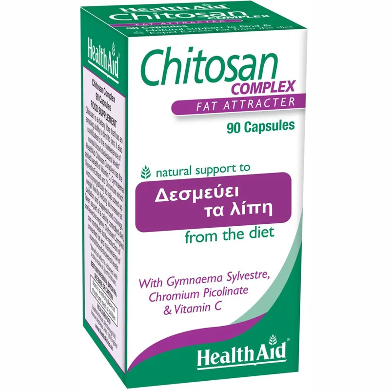 Health Aid Chitosan Complex Συμπλήρωμα Διατροφής Χιτοζάνης, Βιταμινών & Μετάλλων για Δέσμευση του Λίπους & Απώλεια Βάρους 90caps