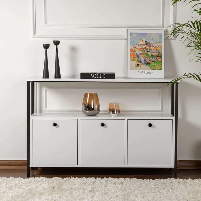 Κονσόλα Solace - White, Black 241Nrd1345 (120x77x30 cm)
