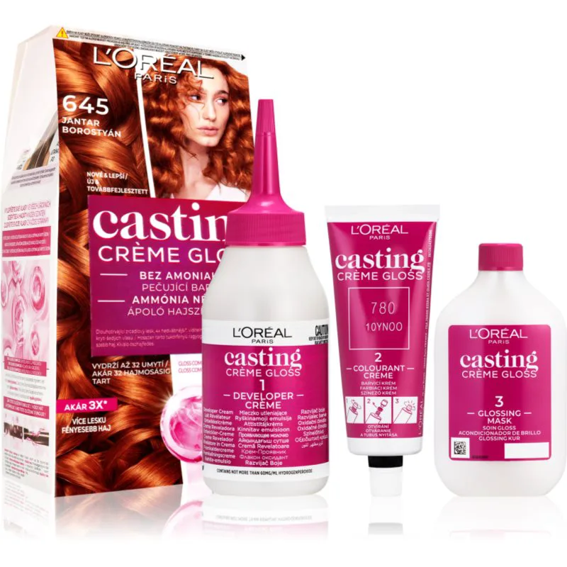 L’Oréal Paris Casting Creme Gloss βαφή μαλλιών απόχρωση 645 Jantar 1 τμχ
