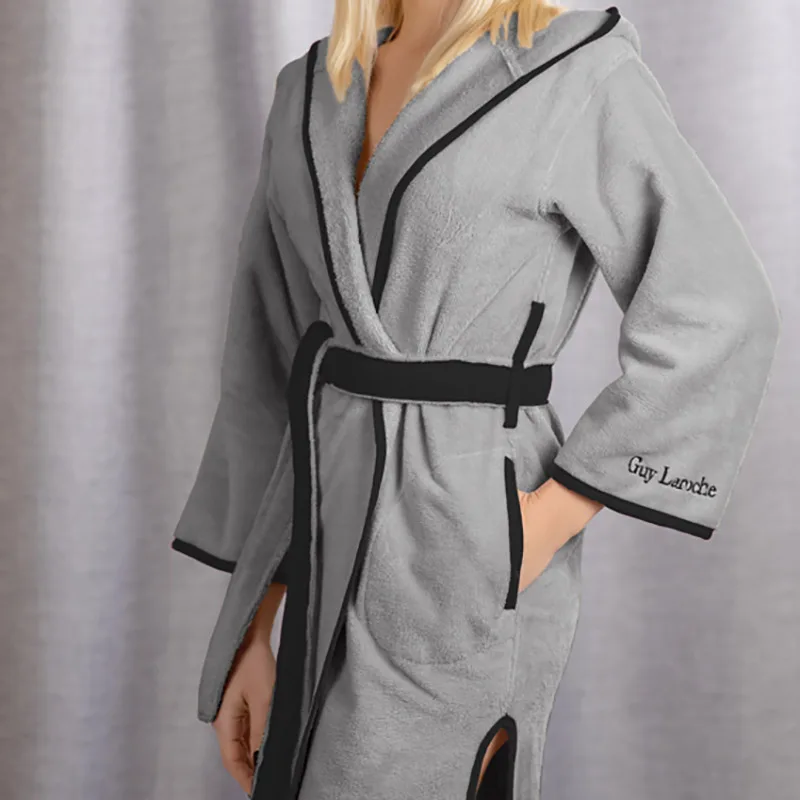 Μπουρνούζι Με Κουκούλα Guy Laroche New Comfy Smoke