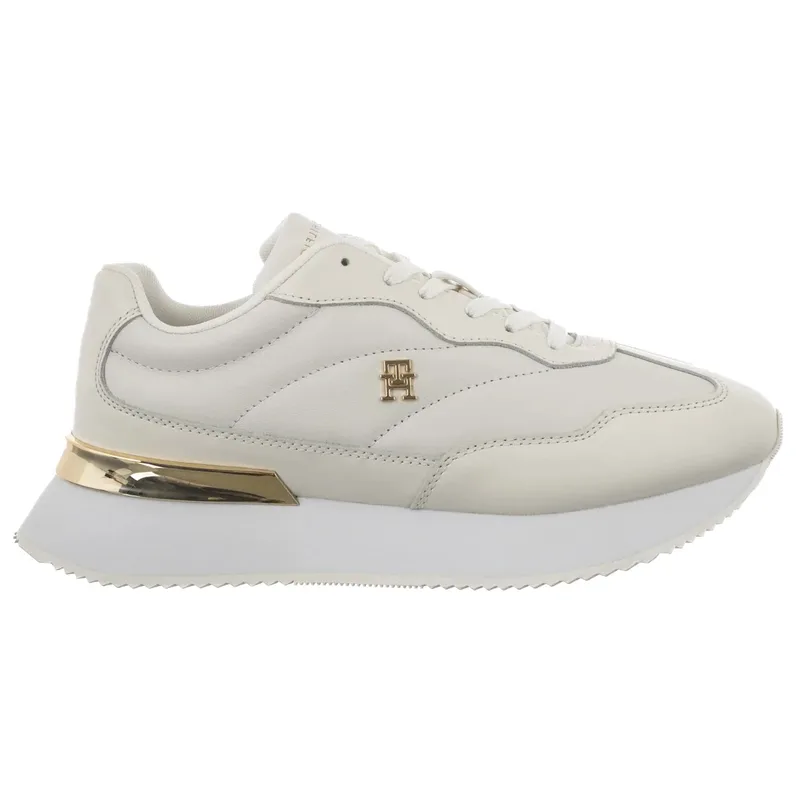 Γυναικεία Δερμάτινα Sneakers Tommy Hilfiger FW0FW09033-0LE Λευκά