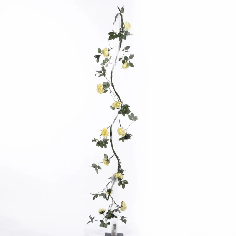 Supergreens Τεχνητή Γιρλάντα Τριαντάφυλλο Garden Κίτρινη 240 εκ.