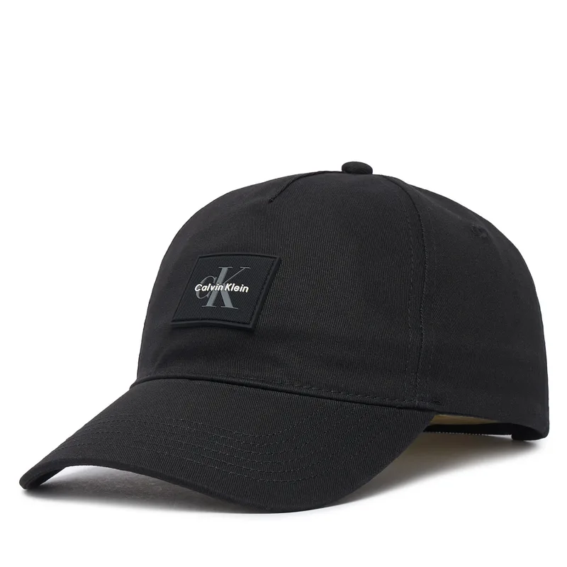 Καπέλο Jockey Calvin Klein Monologo Rubber Patch Bb Cap LV04D5136G Μαύρο