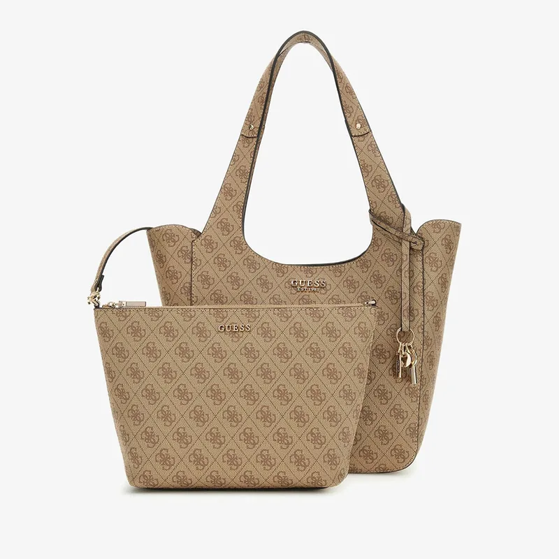 GUESS Calista 2 In 1 Tote Latte Logo Universal
