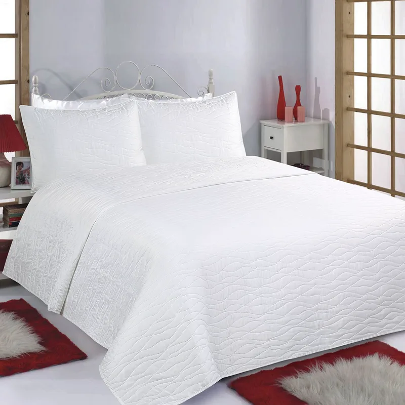 Κουβερλί Υπέρδιπλο (Σετ 220x240) Silk Fashion Wave Ivory
