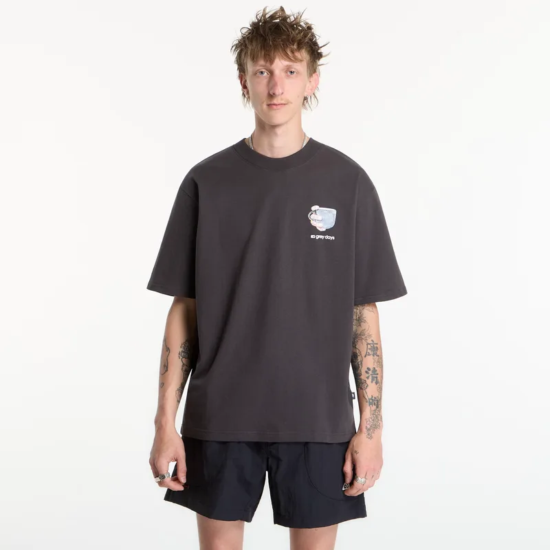 T-shirt New Balance Grey Days Coffee Oversized T-Shirt Black Cement M