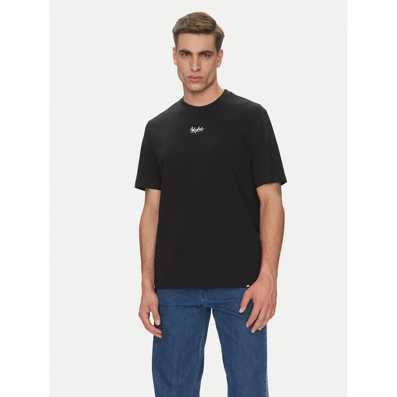 adidas T-Shirt Lounge Still Life Lemons Graphic JN7367 Μαύρο Regular Fit