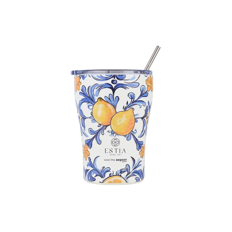 Θερμός-Ποτήρι Ανοξείδωτο Coffee Mug Amalfi Coast Save The Aegean 350ml-9x13εκ. Estia 01-31756 (Υλικό: Ανοξείδωτο) - estia - 01-31756