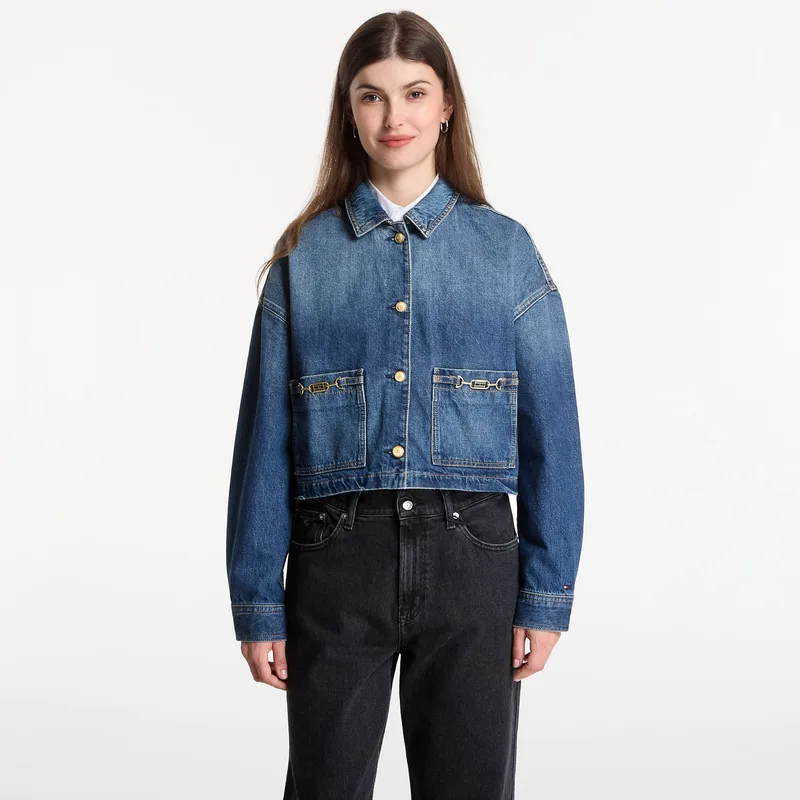 Μπουφάν Tommy Hilfiger Cropped Jacket Cam Mid Cam Mid S