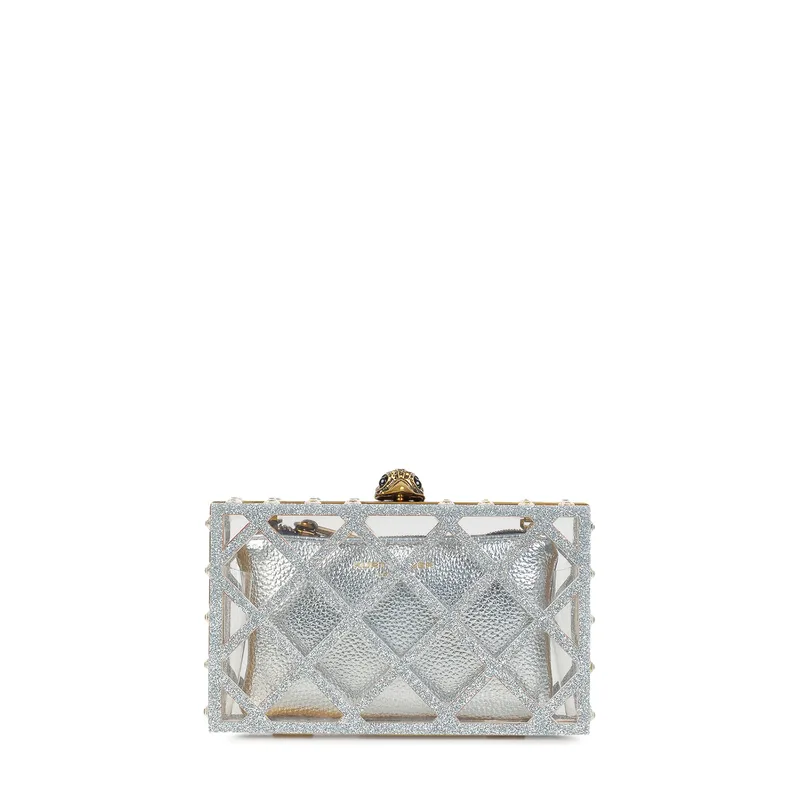 Clutch γυναικεία Kurt Geiger Ασημί 3592963979 Crystal Quilt Box Clutch 261