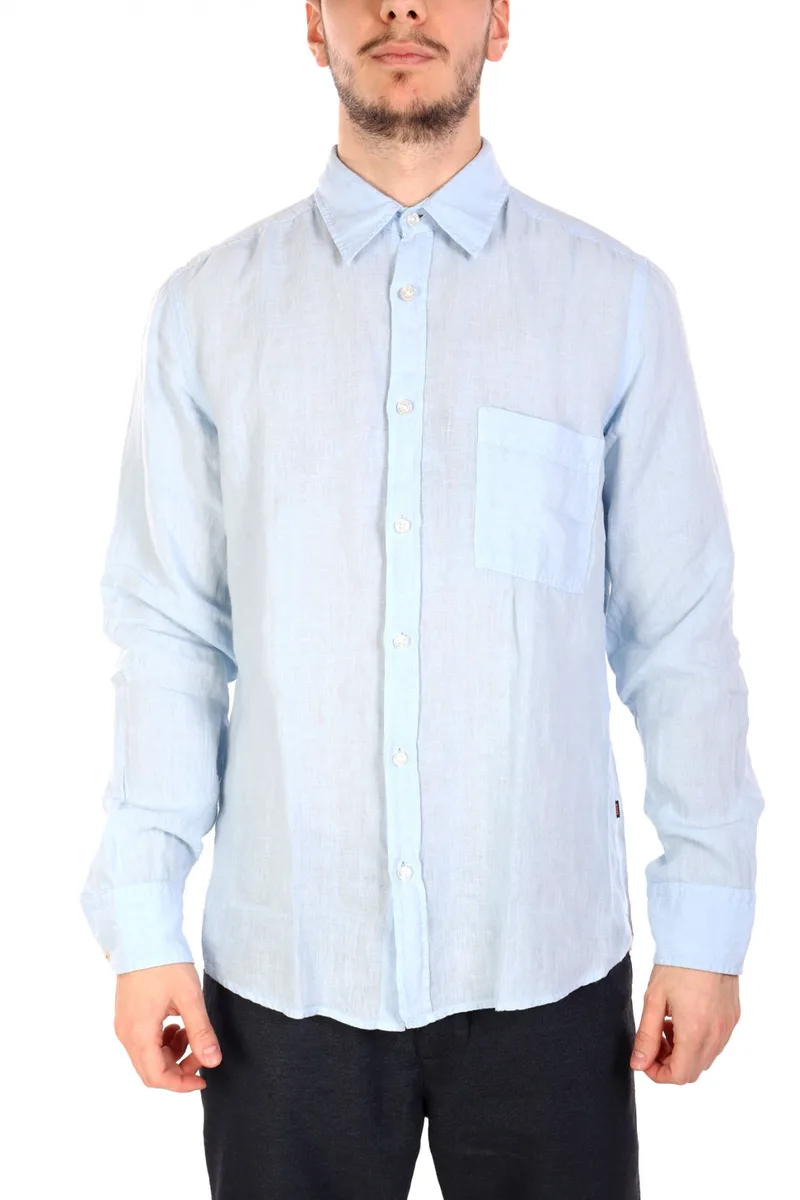 BOSS CASUAL ΠΟΥΚΑΜΙΣΟ ΛΙΝΟ REGULAR FIT RELEGANT 6 M ΣΙΕΛ