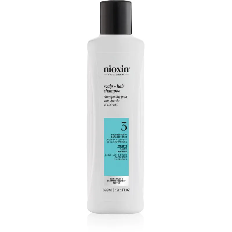Nioxin System 3 Scalp + Hair Shampoo καθαριστικό σαμπουάν για βαμμένα αραιωμένα μαλλιά 300 ml