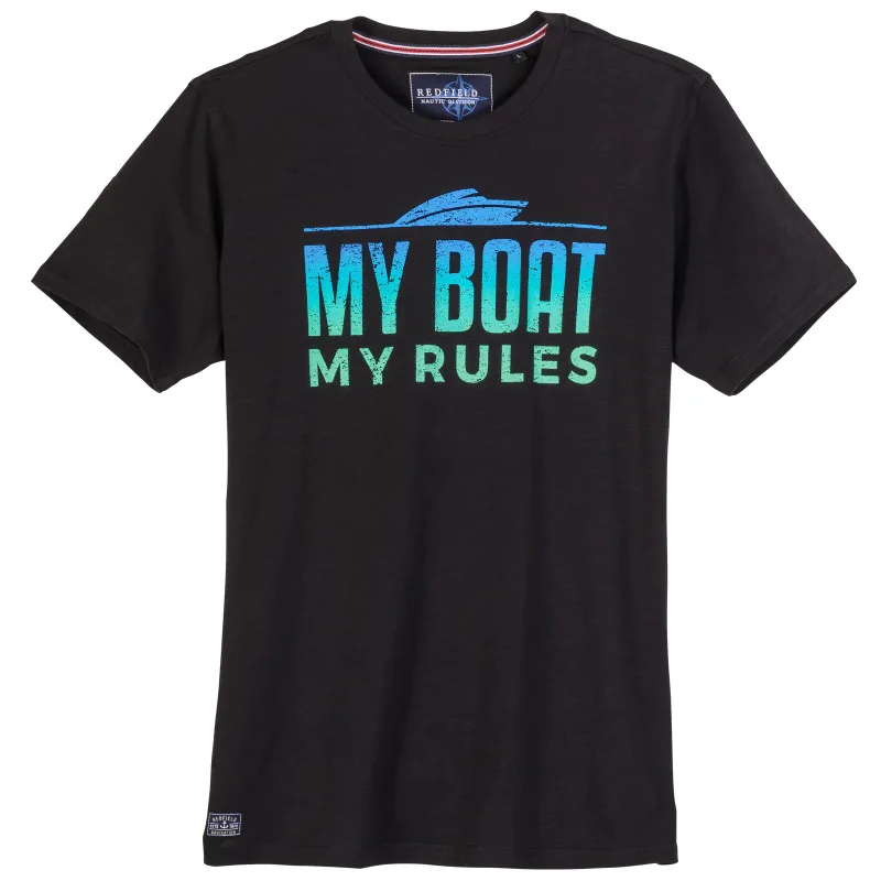 King size t-shirt μακό pennie "My Rules",by Redfield - Black Rock