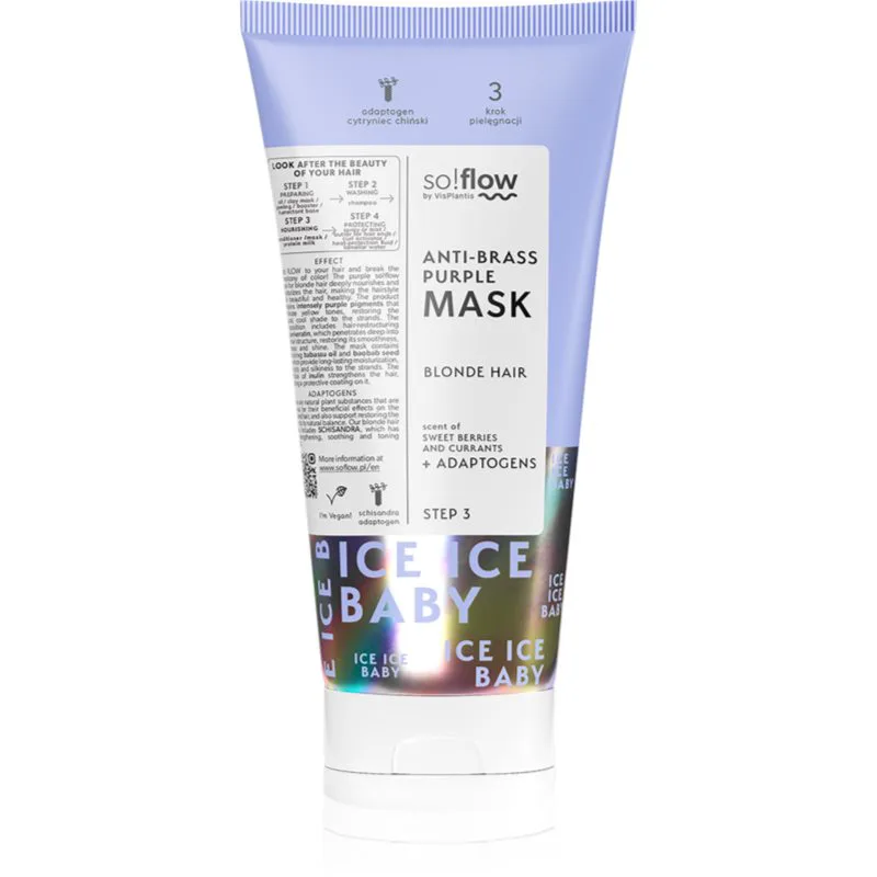 so!flow Cooling Mask Blonde Hair μάσκα μαλλιών εξουδετέρωση κίτρινων αποχρώσεων 200 ml