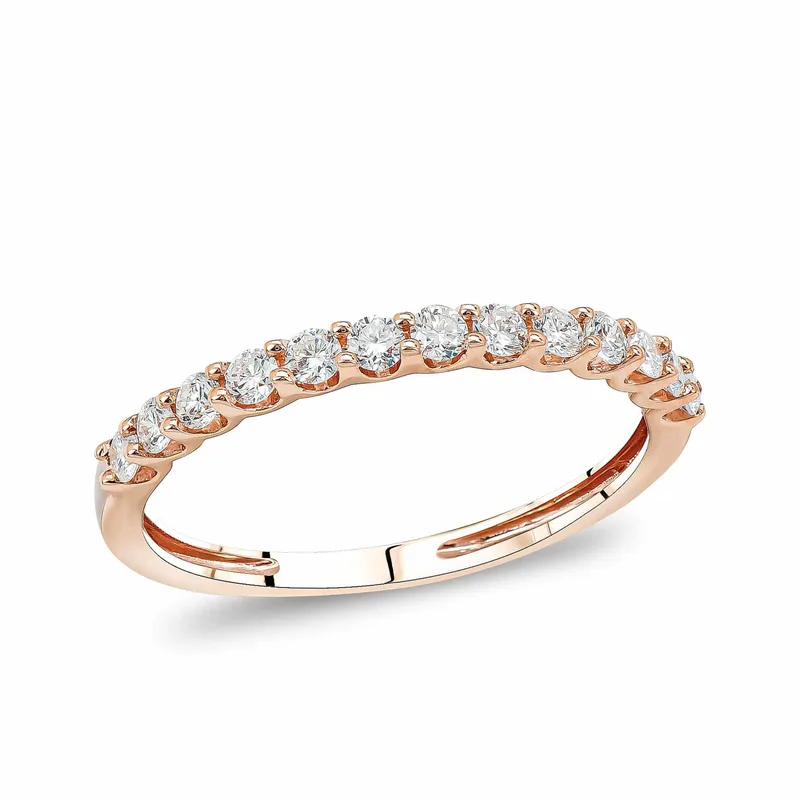 Diamond Group Mισόβερο Δαχτυλίδι με Διαμάντια Brilliant από Ροζ Χρυσό 18 Καρατίων DDX445