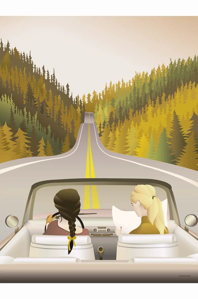 Vissevasse Αφίσα Road Trip 50x70 cm
