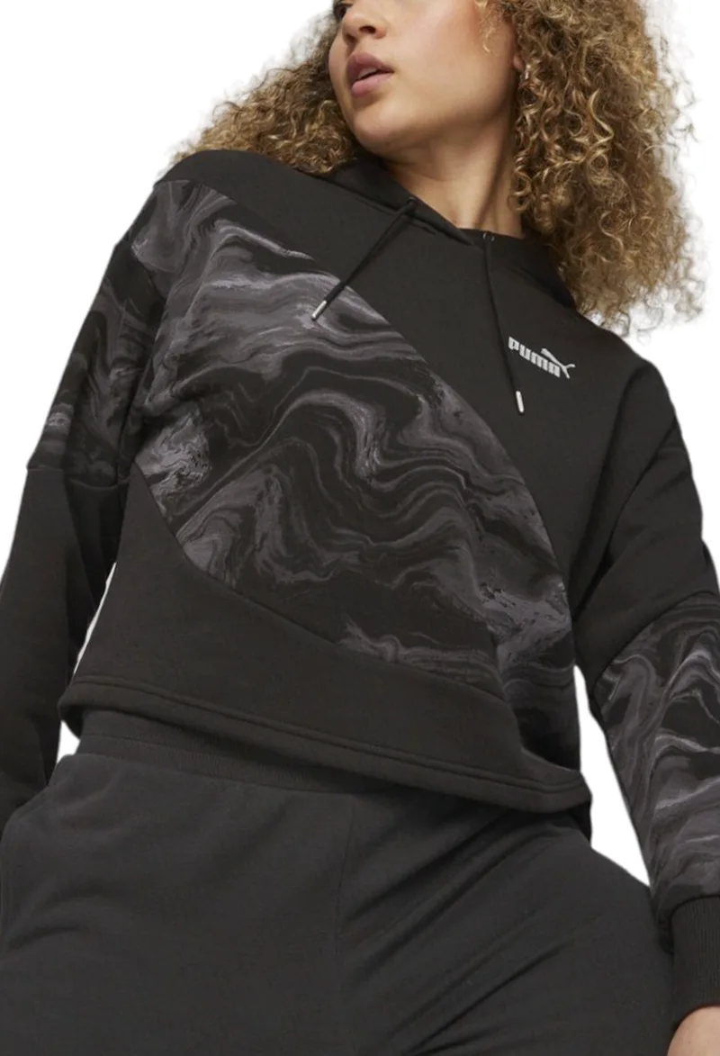 Μπλούζα Μακρυμάνικη Puma Power Cat Marbleized Hoodie 677205-01 Γυναικείο