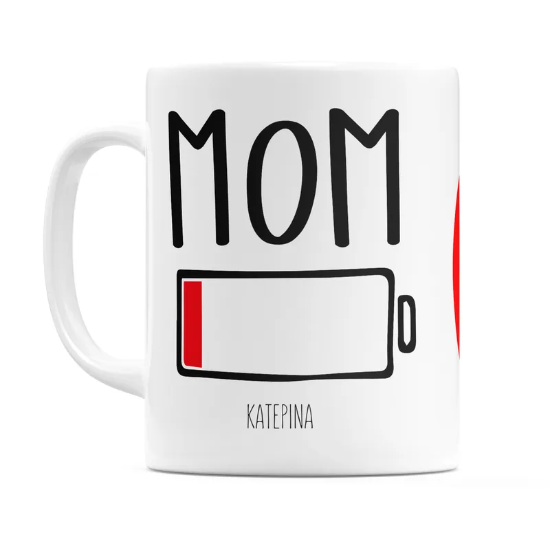 Mom Battery - Κούπα - Λευκό - Απλή