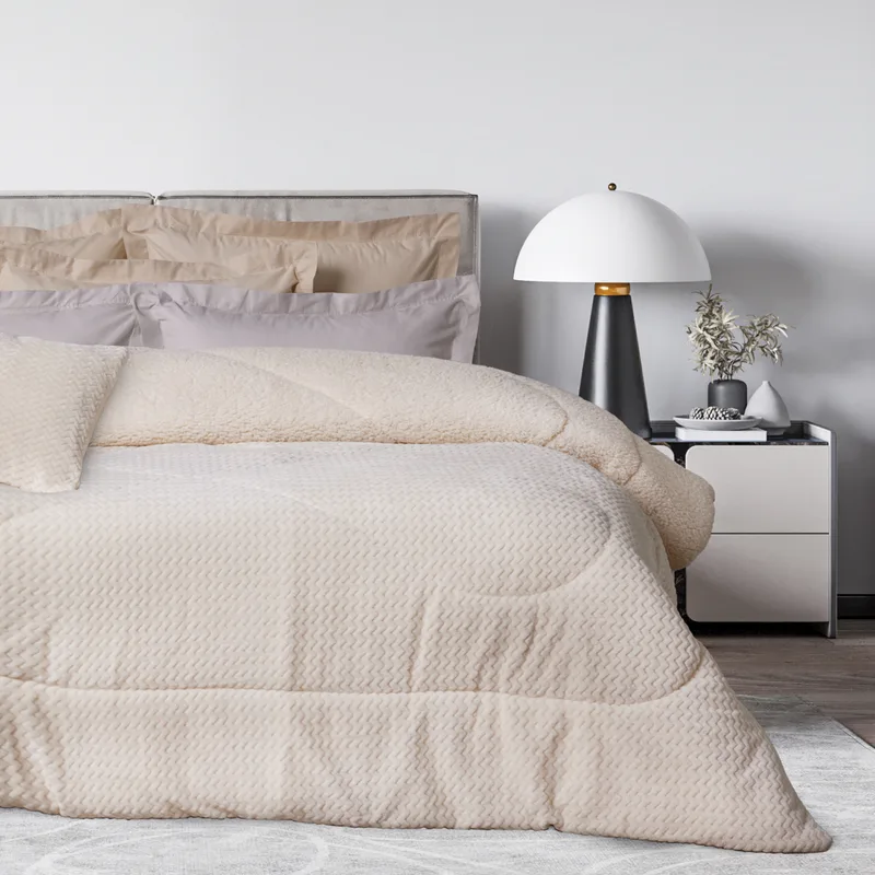 Κουβερτοπάπλωμα Fleece-Sherpa Υπέρδιπλο 220x240εκ. Blankets 1366 Ecru Das Home (Ύφασμα: Polyester, Χρώμα: Εκρού , Μέγεθος: Υπέρδιπλα) - Das Home - 421910201366