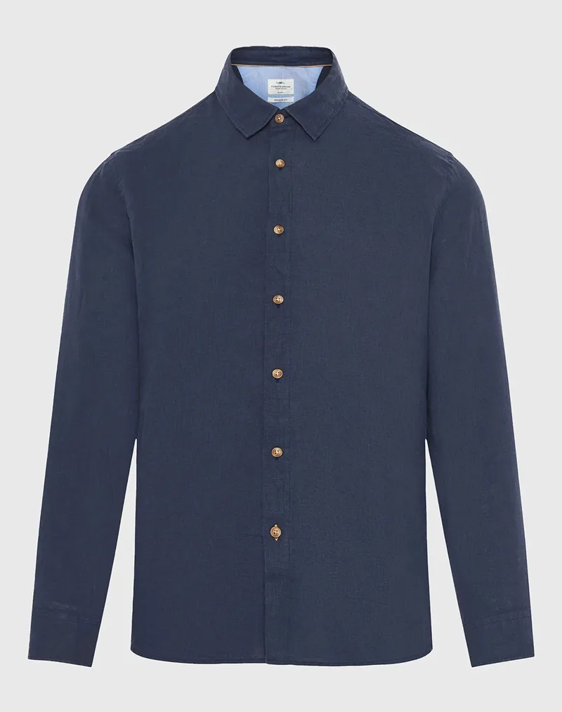 FUNKY BUDDHA Shirts FBM013-001-05-NAVY NavyBlue