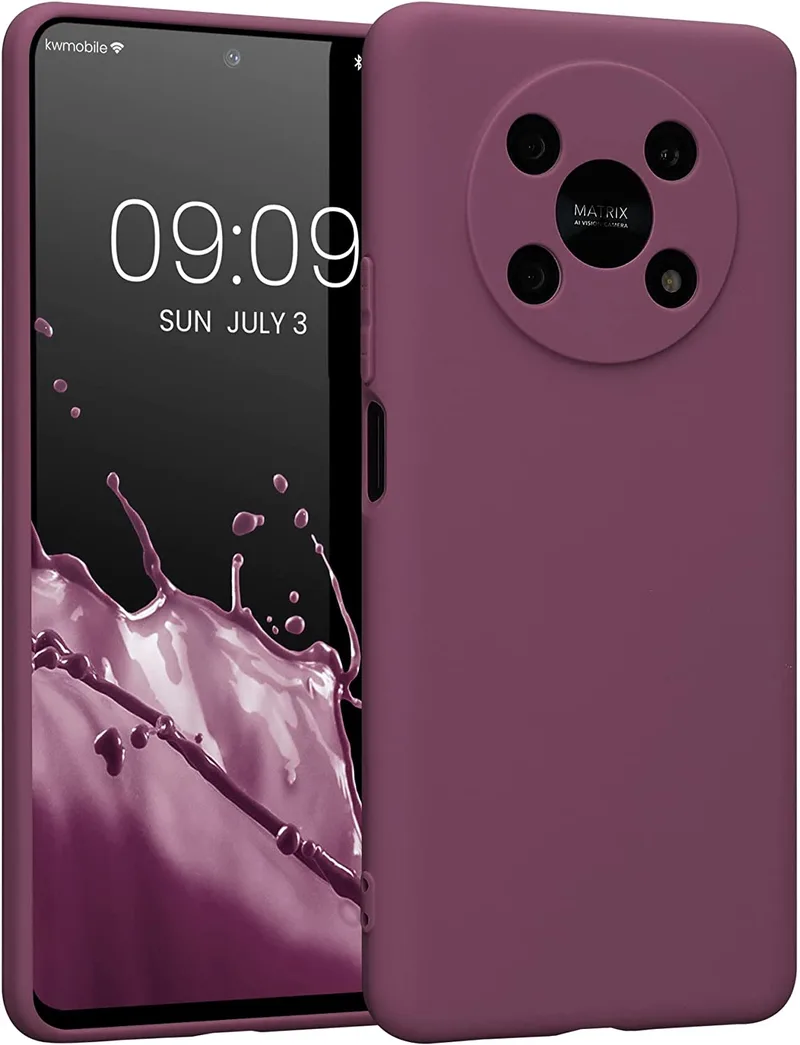 KWmobile Θήκη Σιλικόνης Honor Magic4 Lite με Πλαίσιο Κάμερας - Bordeaux Violet (58580.187)
