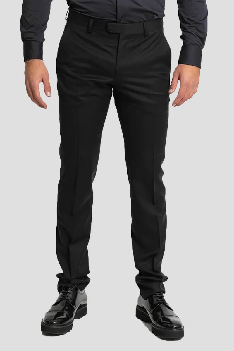 Z ZEGNA Ανδρικό Μαύρο Straight-Leg Tailored Trousers/Black